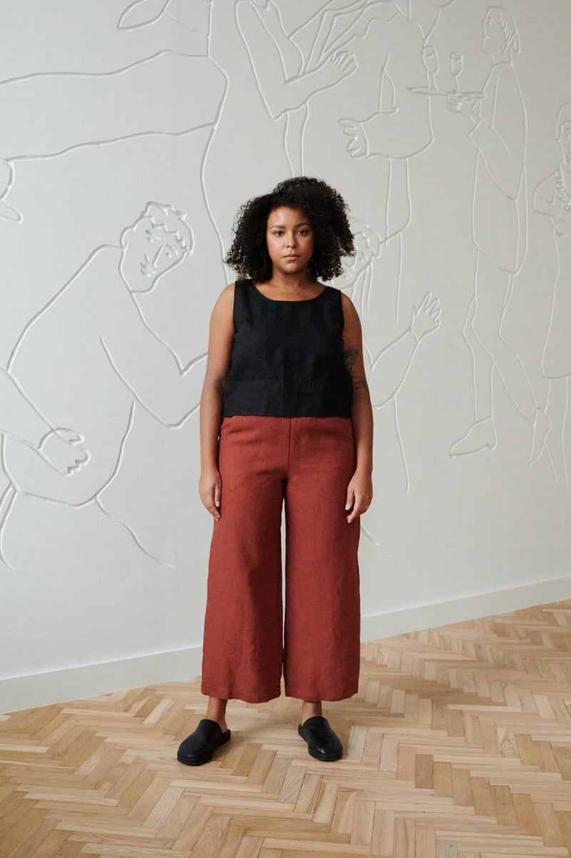 Ocean Heavy Linen Trousers by LinenFox, 100% Linen