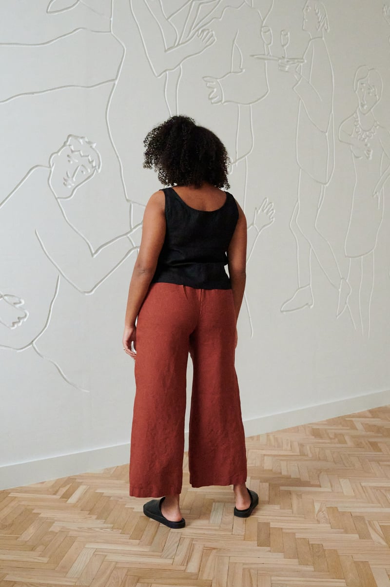 Ocean Heavy Linen Trousers by LinenFox, 100% Linen