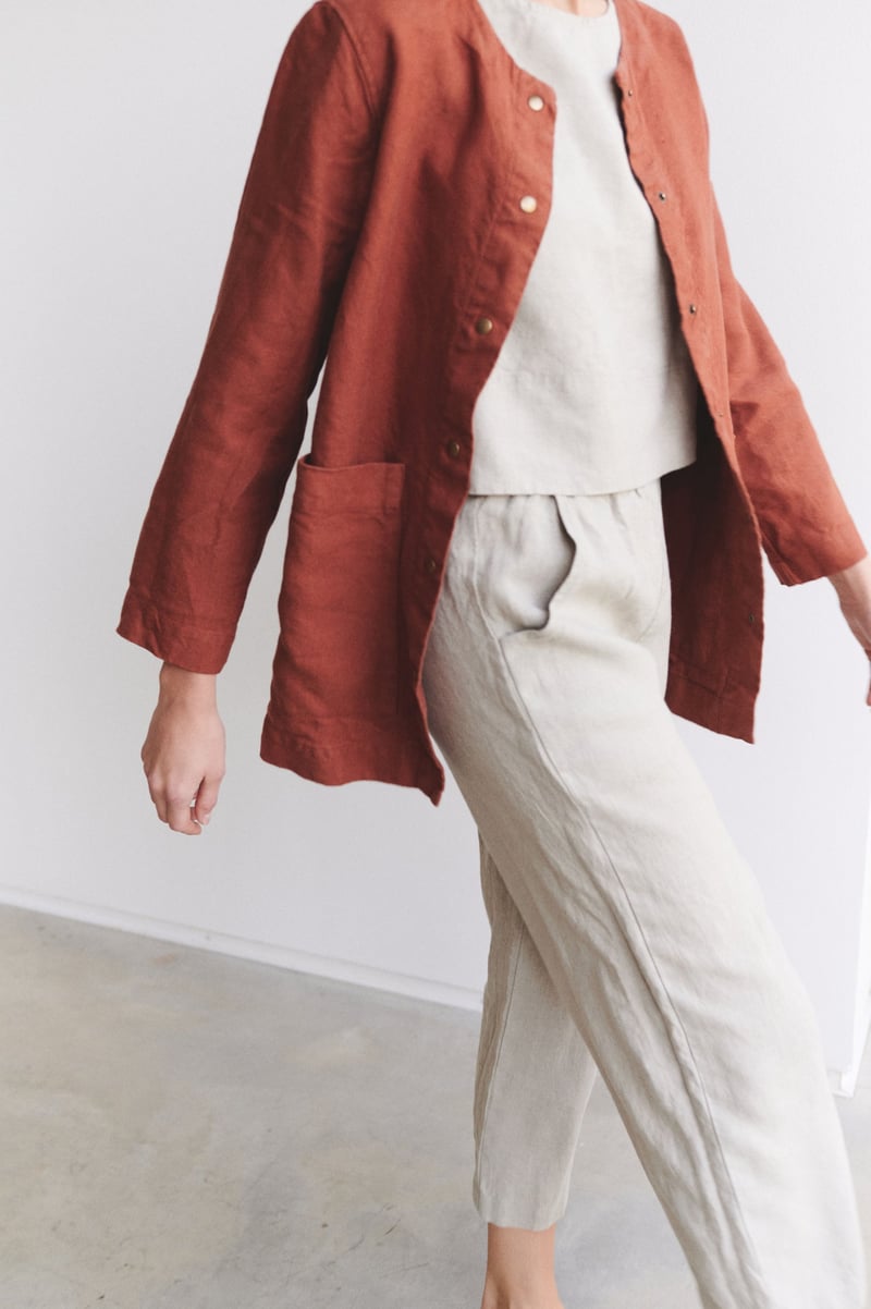 Leone Heavy Linen Jacket by LinenFox, 100% Linen