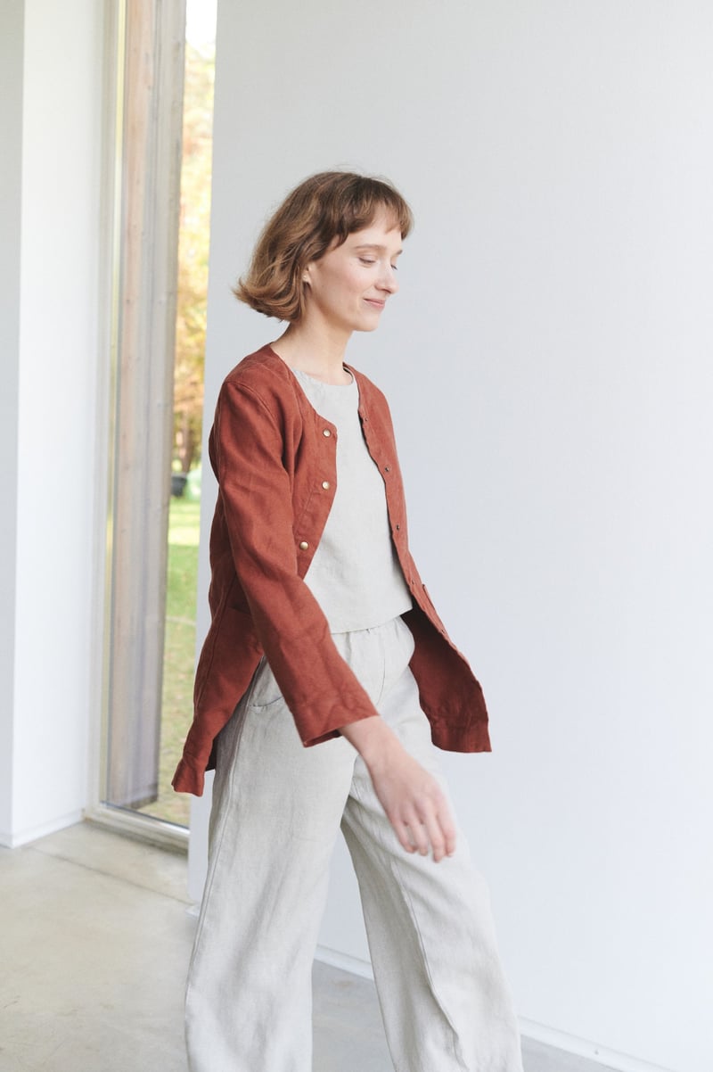 Leone Heavy Linen Jacket by LinenFox, 100% Linen