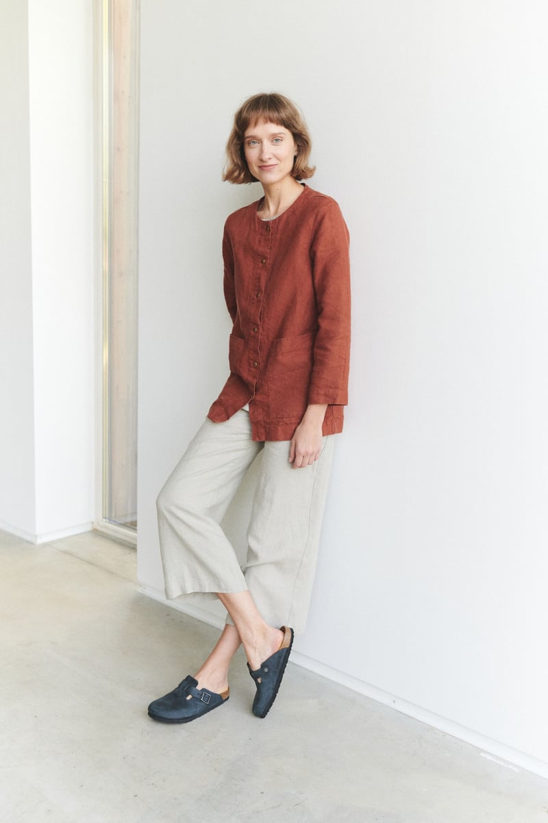 Leone Heavy Linen Jacket by LinenFox, 100% Linen