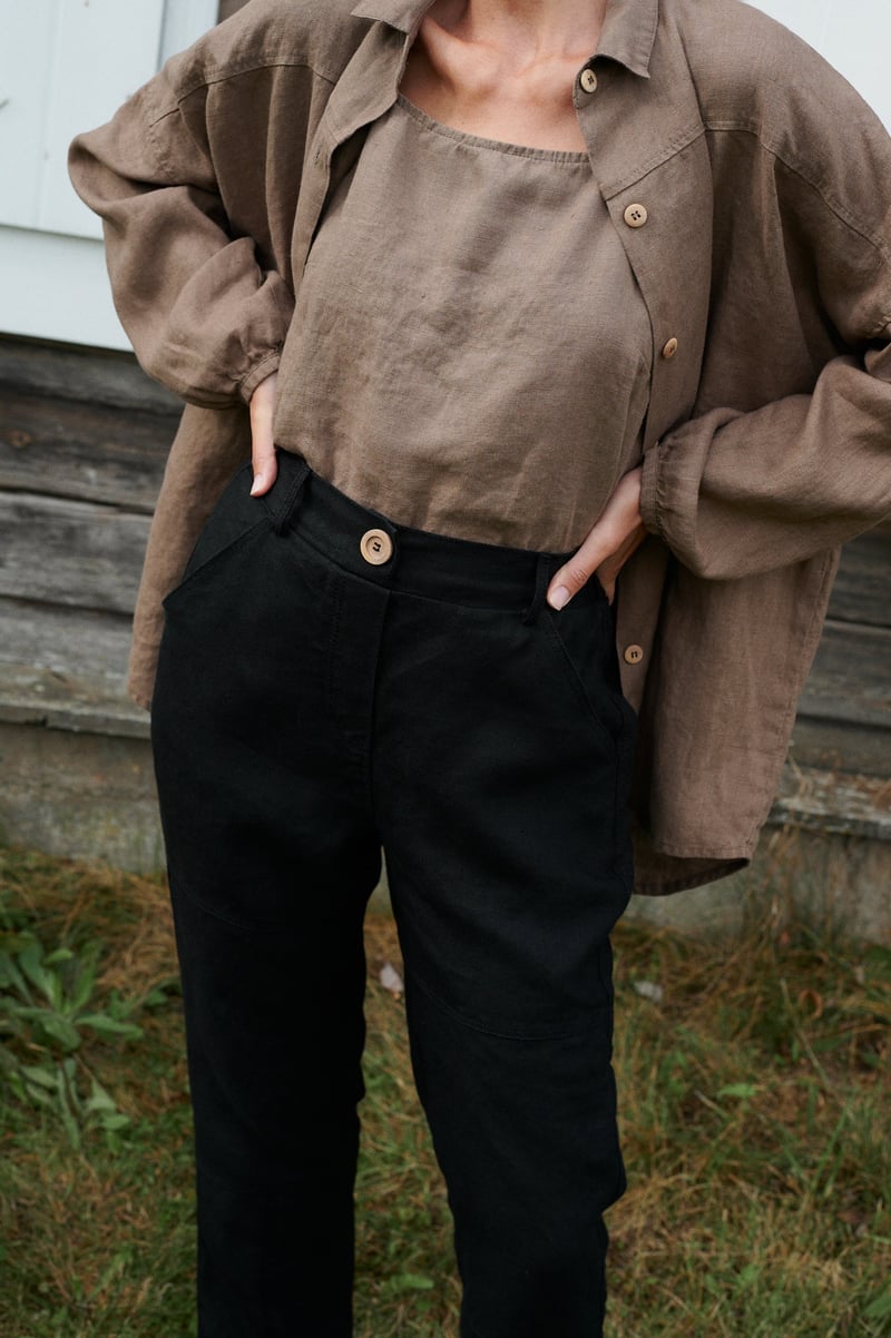 Brooke Heavy Linen Trousers by LinenFox, 100% Linen