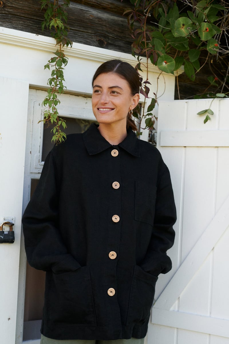 Bill Heavy Linen Jacket by LinenFox, 100% Linen