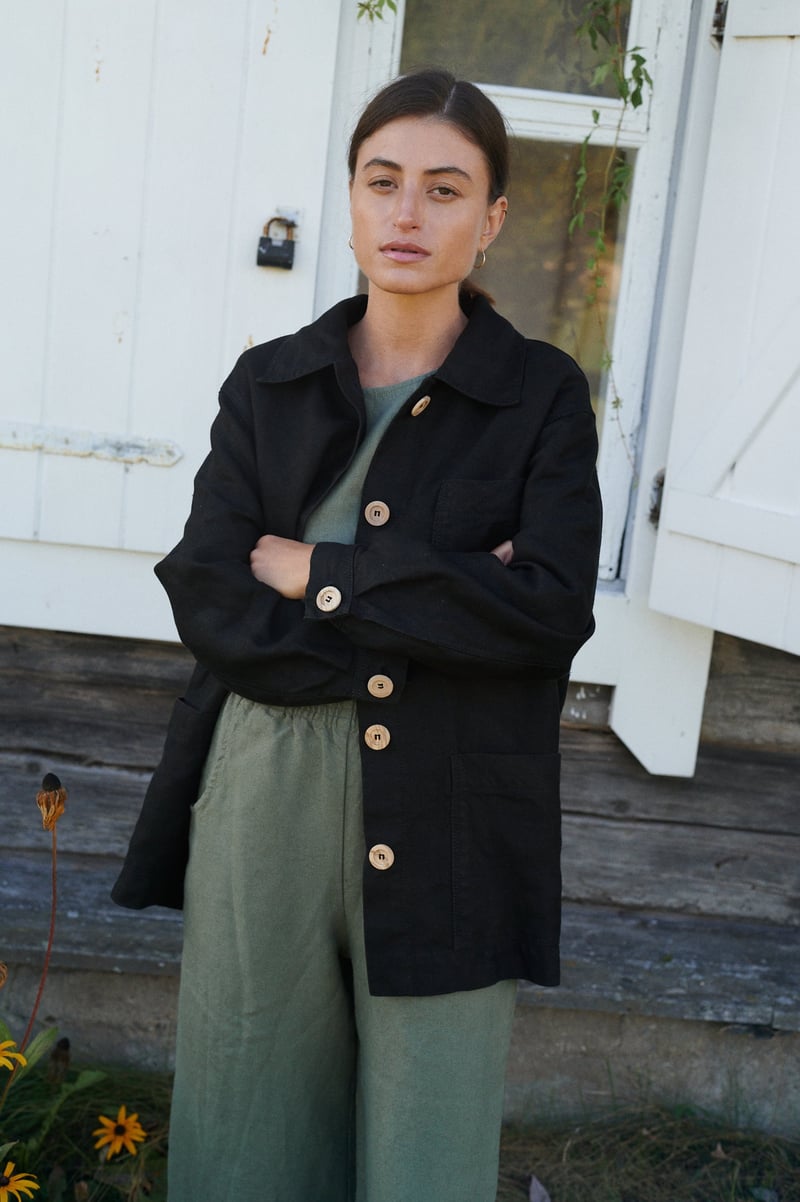 Bill Heavy Linen Jacket by LinenFox, 100% Linen