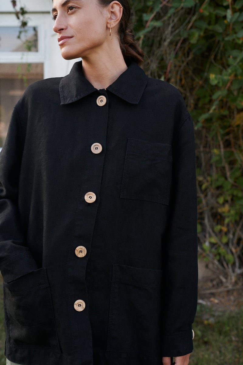Bill Heavy Linen Jacket by LinenFox, 100% Linen