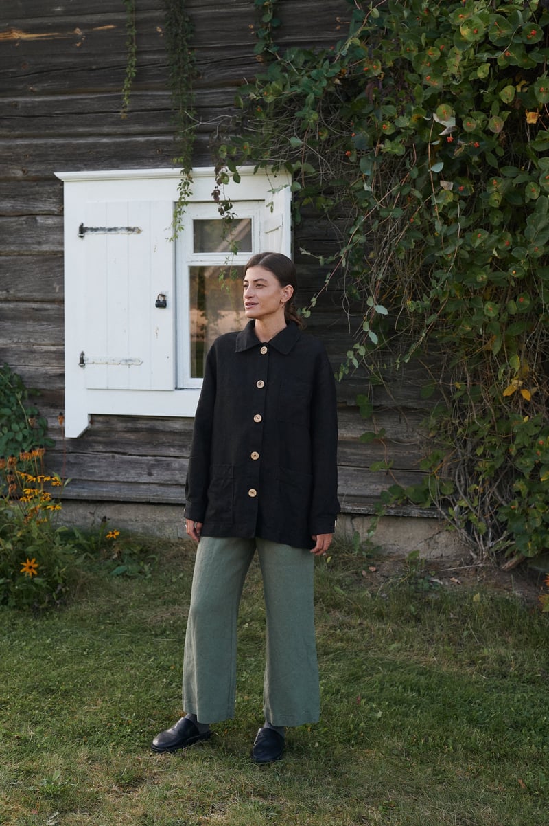 Bill Heavy Linen Jacket by LinenFox, 100% Linen