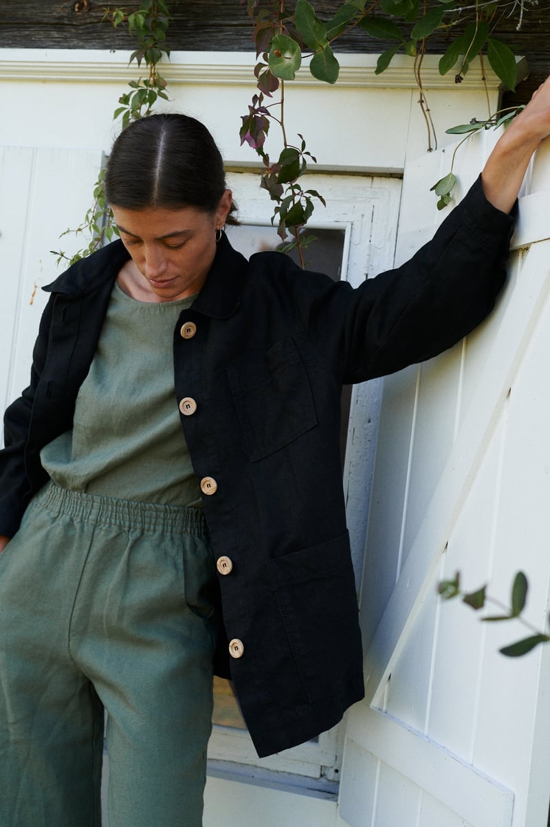 Bill Heavy Linen Jacket by LinenFox, 100% Linen