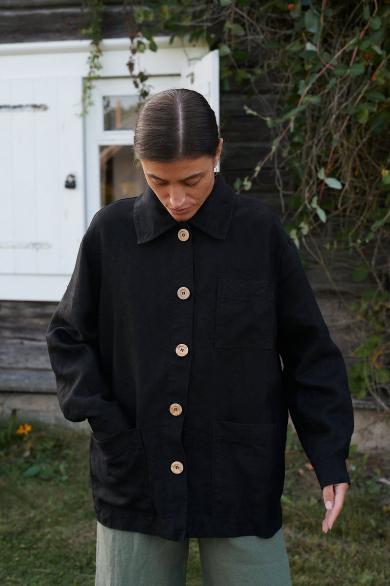 Bill Heavy Linen Jacket by LinenFox, 100% Linen
