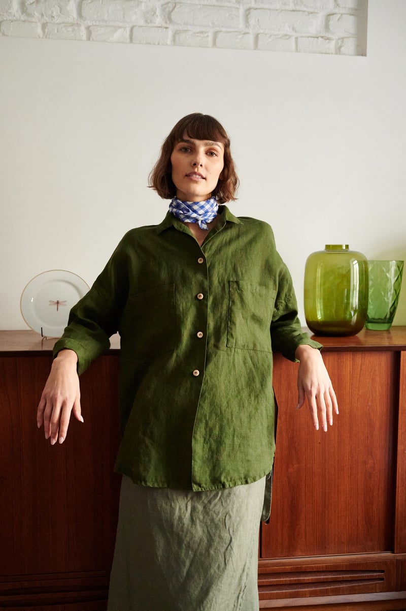 Kay Linen Shirt by LinenFox, 100% Linen