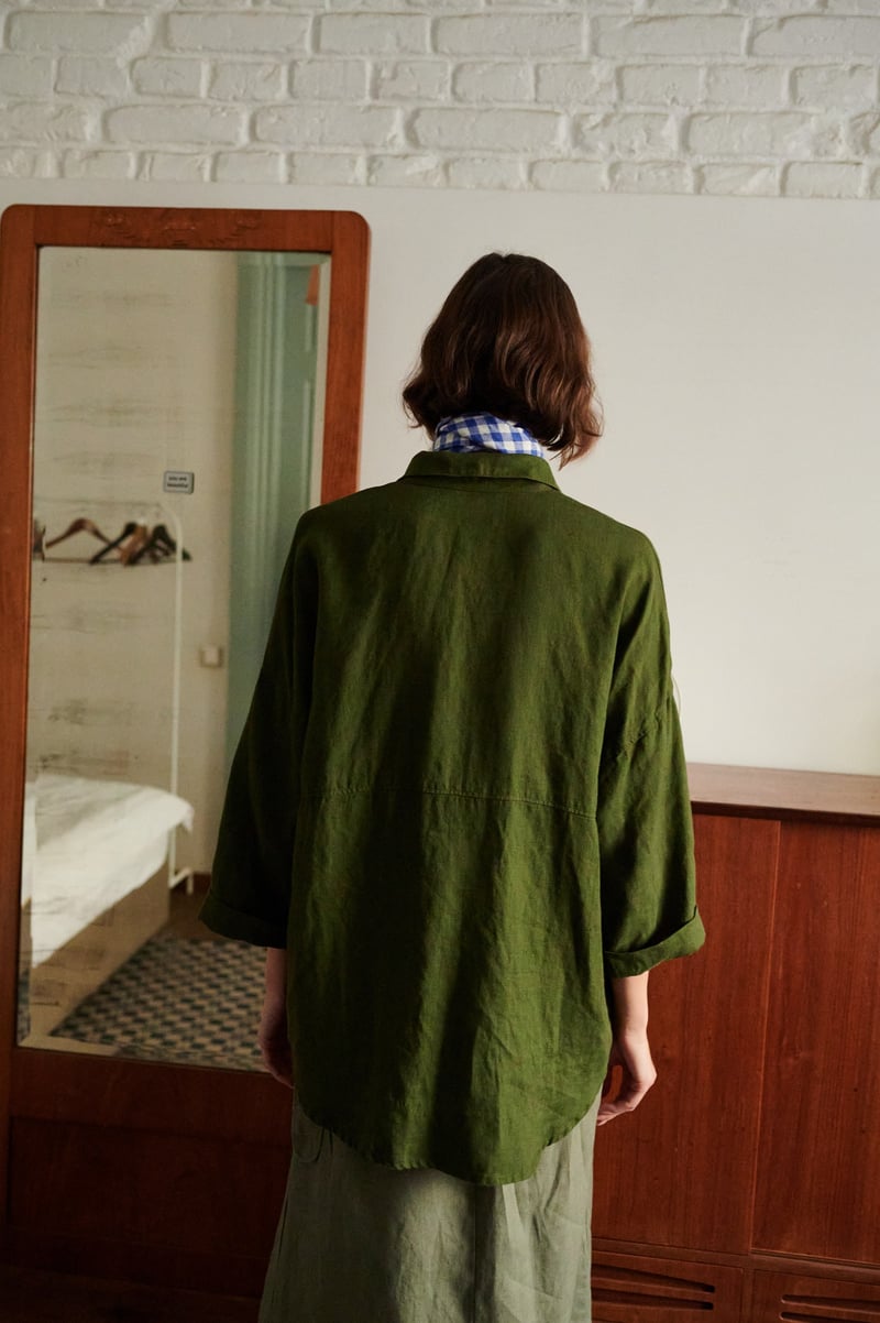 Kay Linen Shirt by LinenFox, 100% Linen