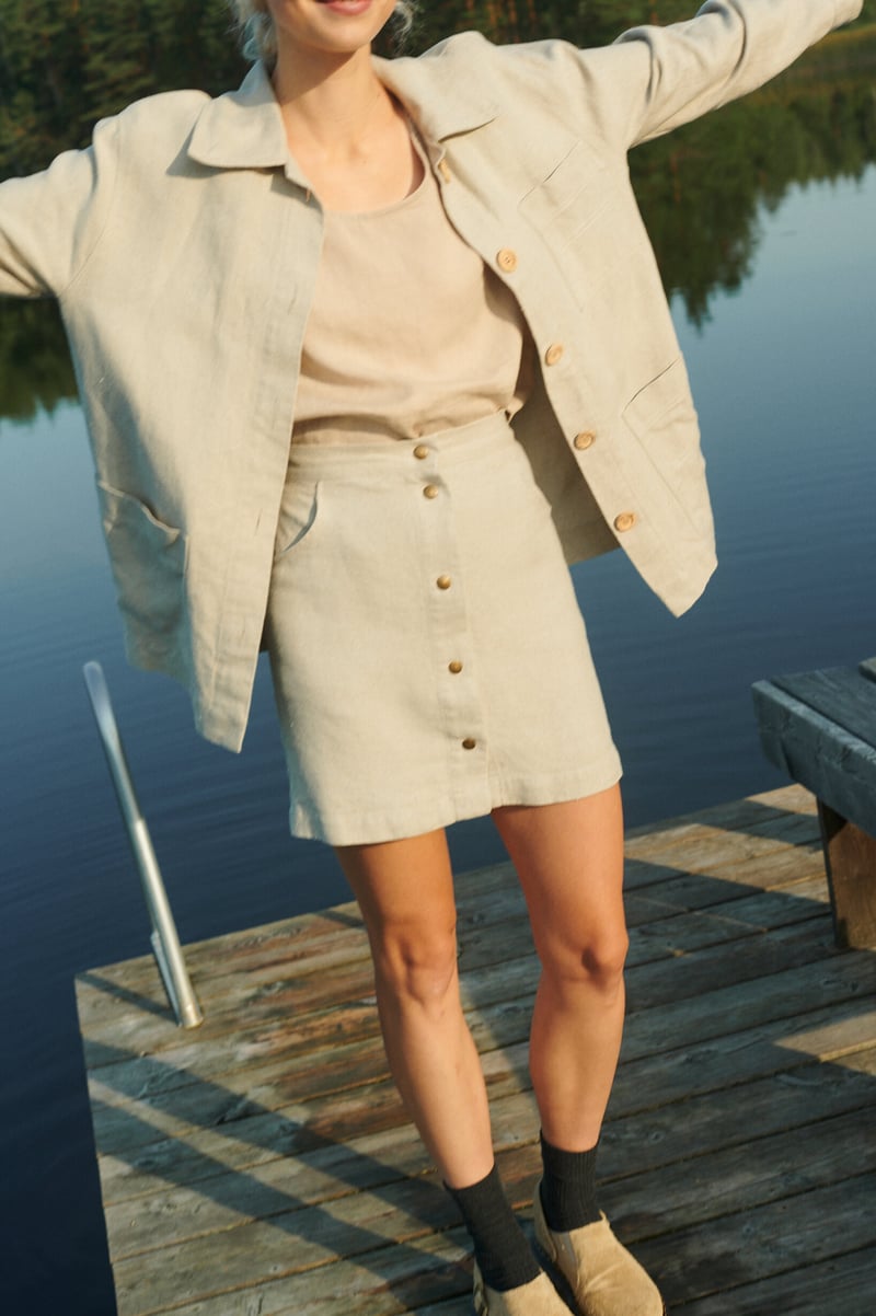 Sami Heavy Linen Skirt by LinenFox, 100% Linen