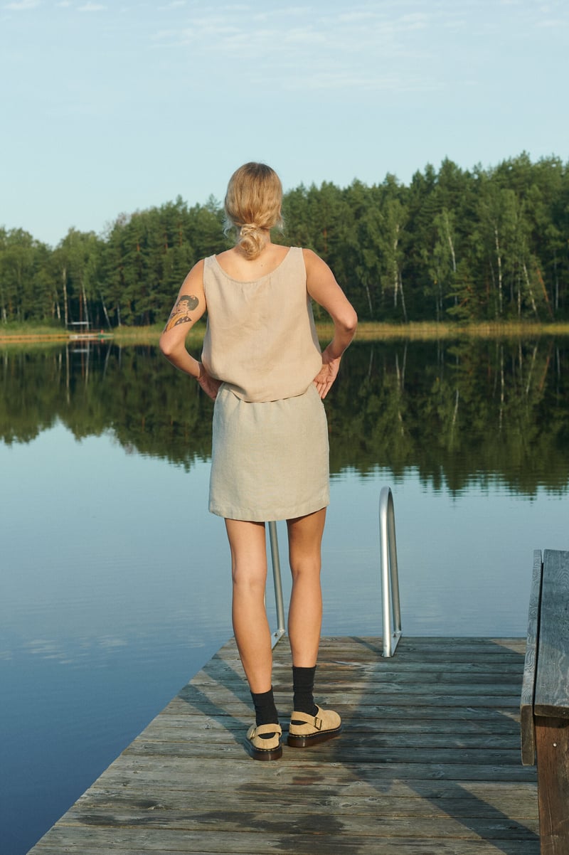 Sami Heavy Linen Skirt by LinenFox, 100% Linen