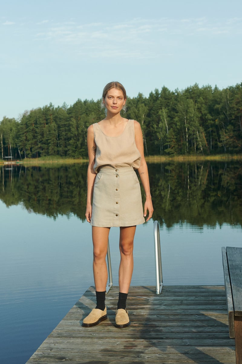 Sami Heavy Linen Skirt by LinenFox, 100% Linen