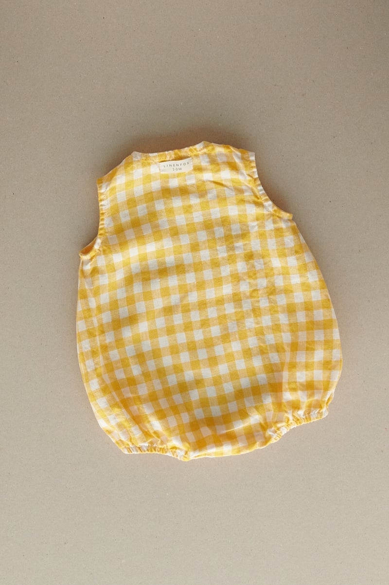 Lucy Linen Baby Romper by LinenFox, 100% Linen