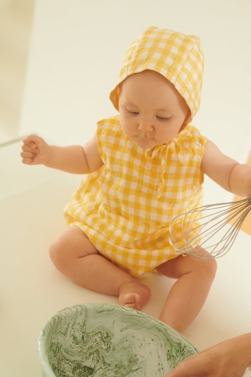Lucy Linen Baby Romper by LinenFox, 100% Linen