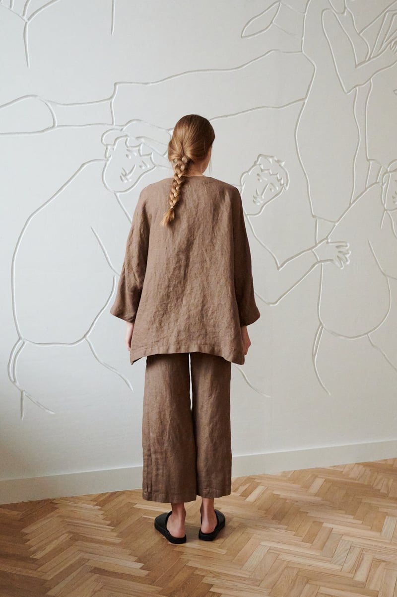 Rene Waffle Linen Jacket by LinenFox, 100% Linen