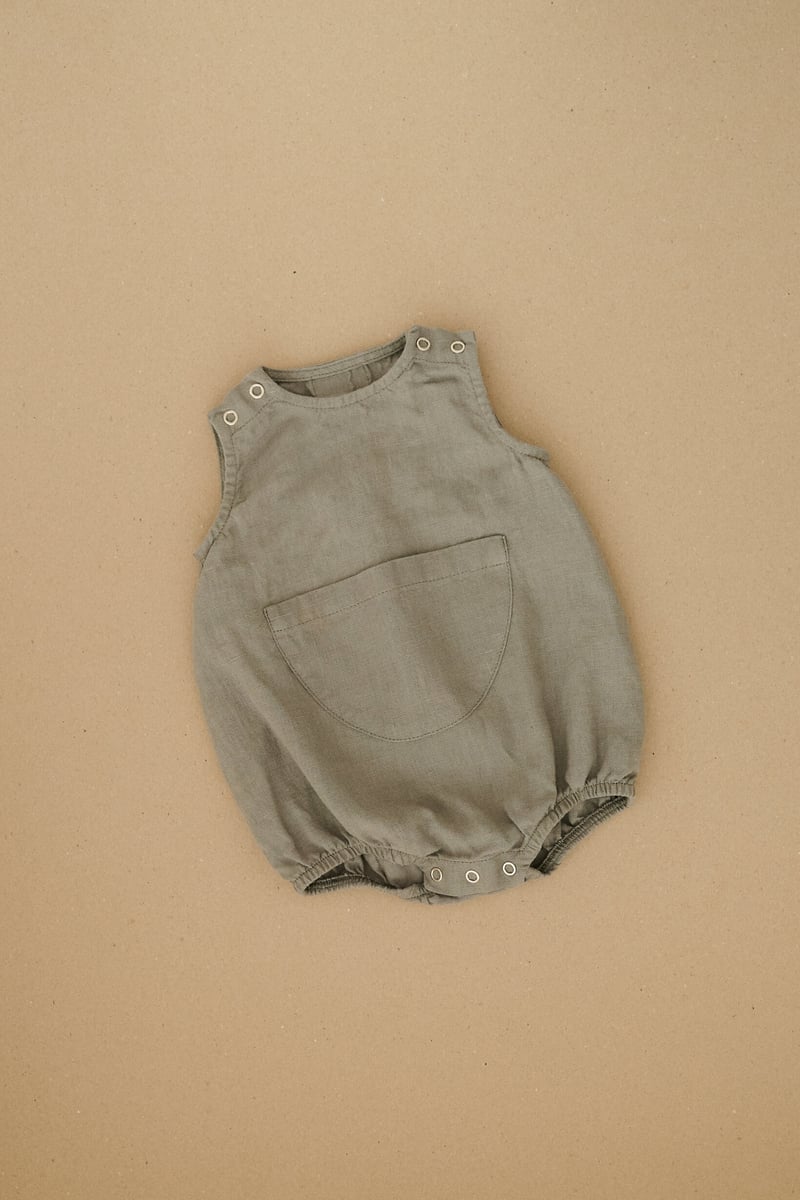 Lucy Linen Baby Romper by LinenFox, 100% Linen