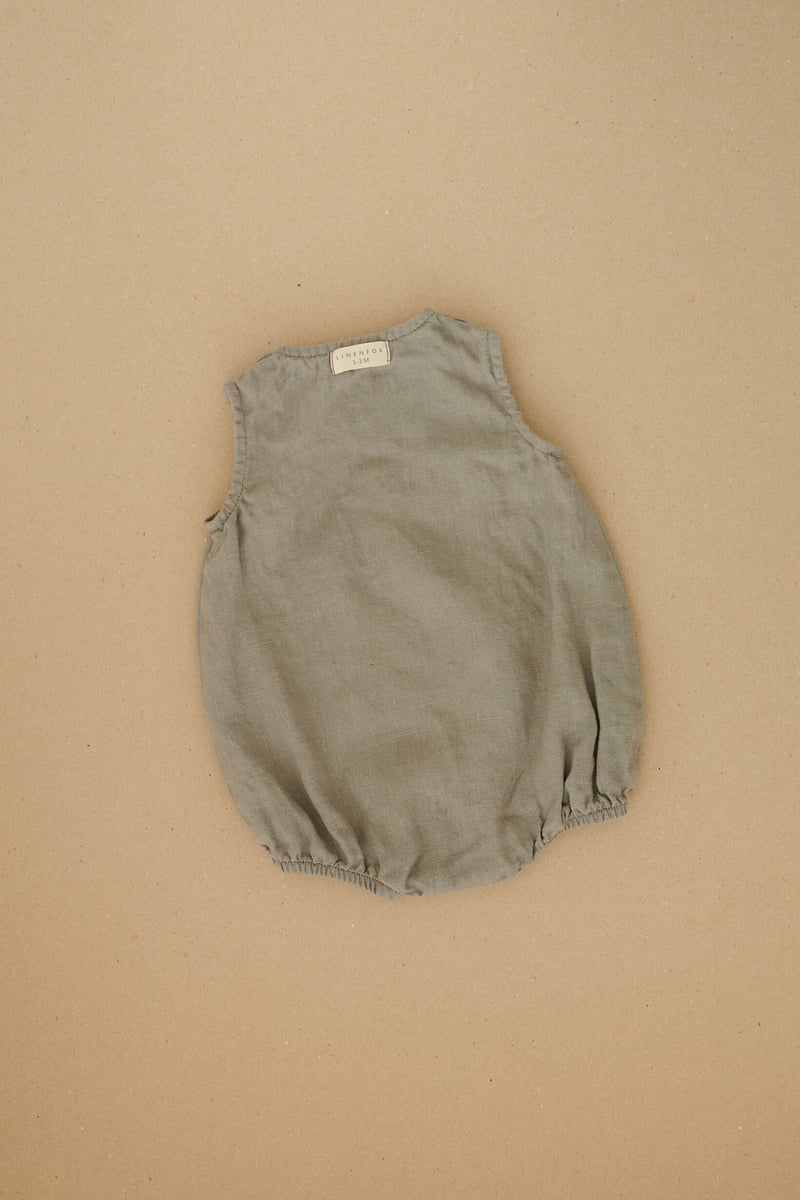 Lucy Linen Baby Romper by LinenFox, 100% Linen