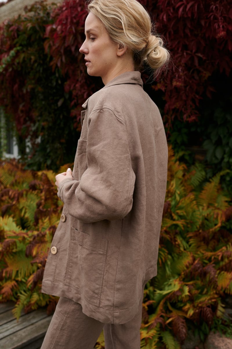 Bill Heavy Linen Jacket by LinenFox, 100% Linen