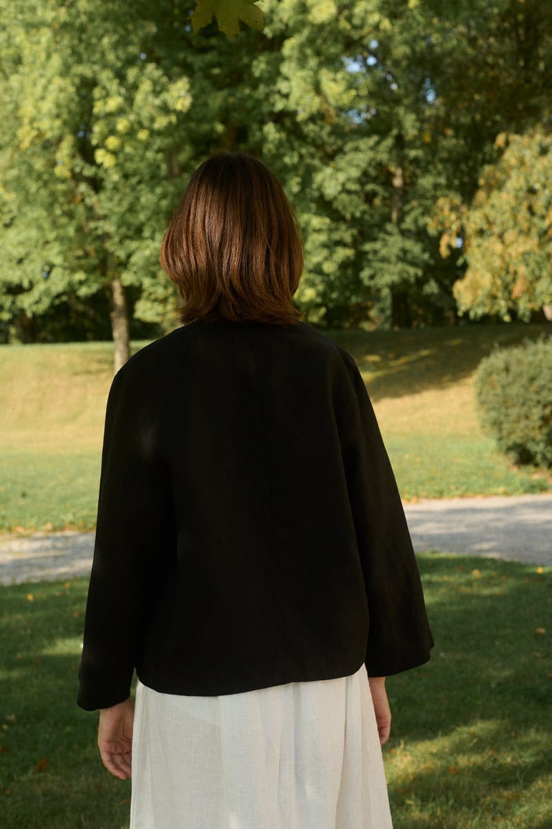 Greta Heavy Linen Jacket by LinenFox, 100% Linen