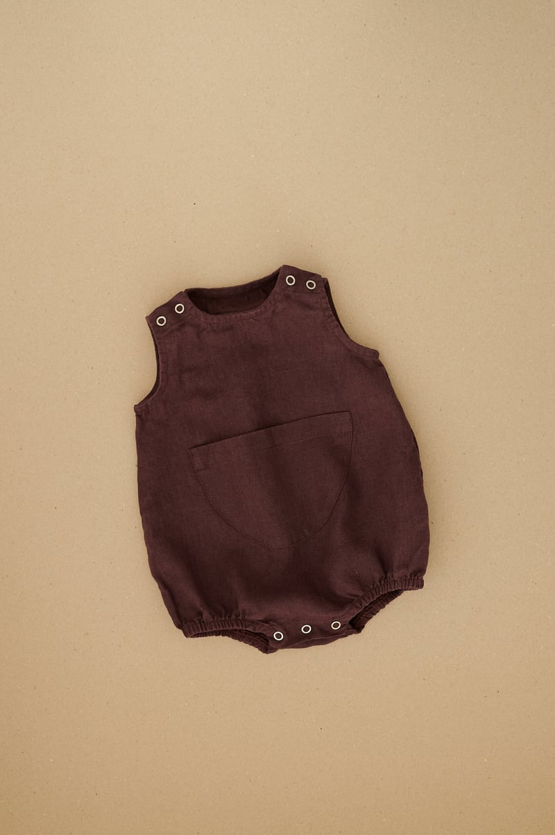 Lucy Linen Baby Romper by LinenFox, 100% Linen