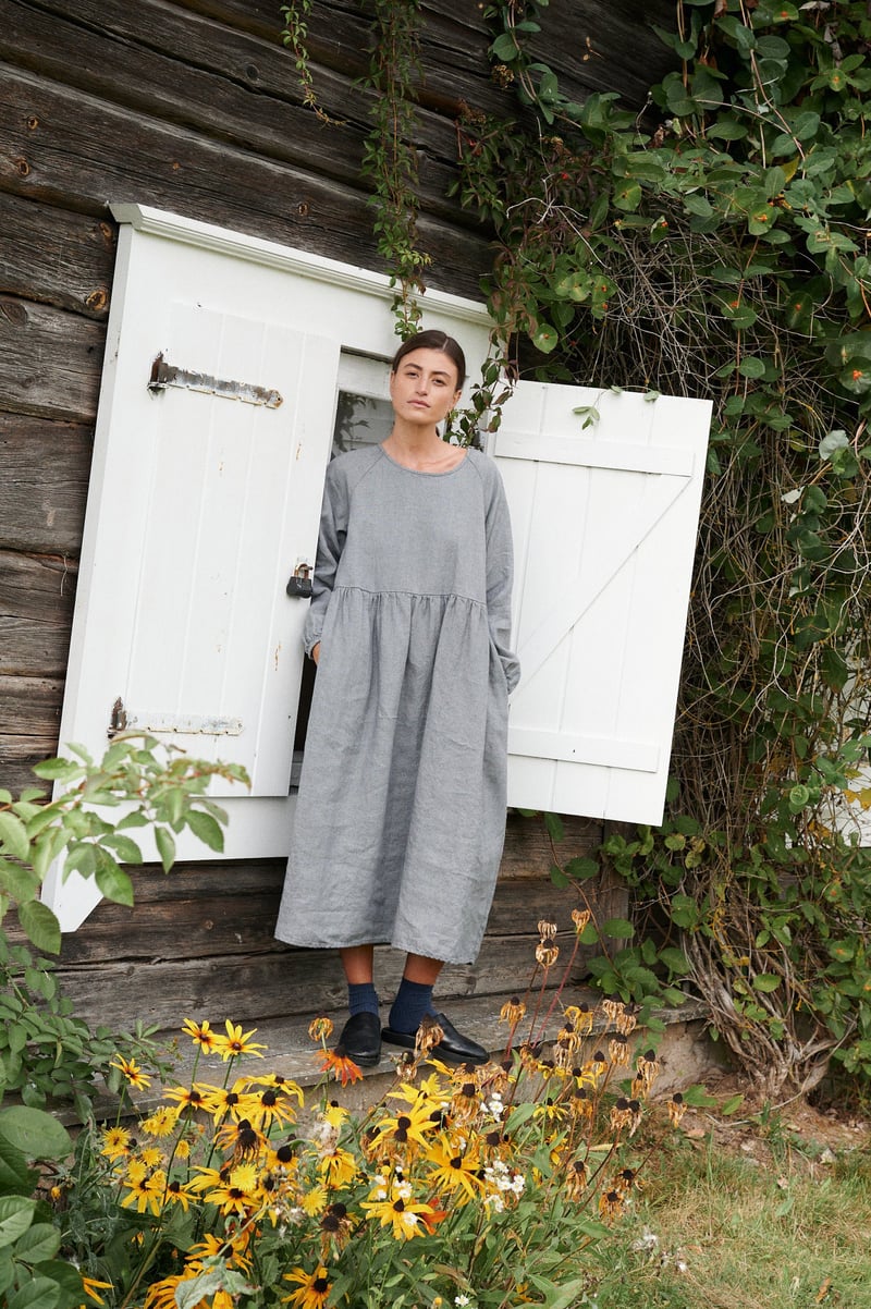 Maxi Linen Wool Dress Margo by LinenFox, 85% Linen, 15% Wool