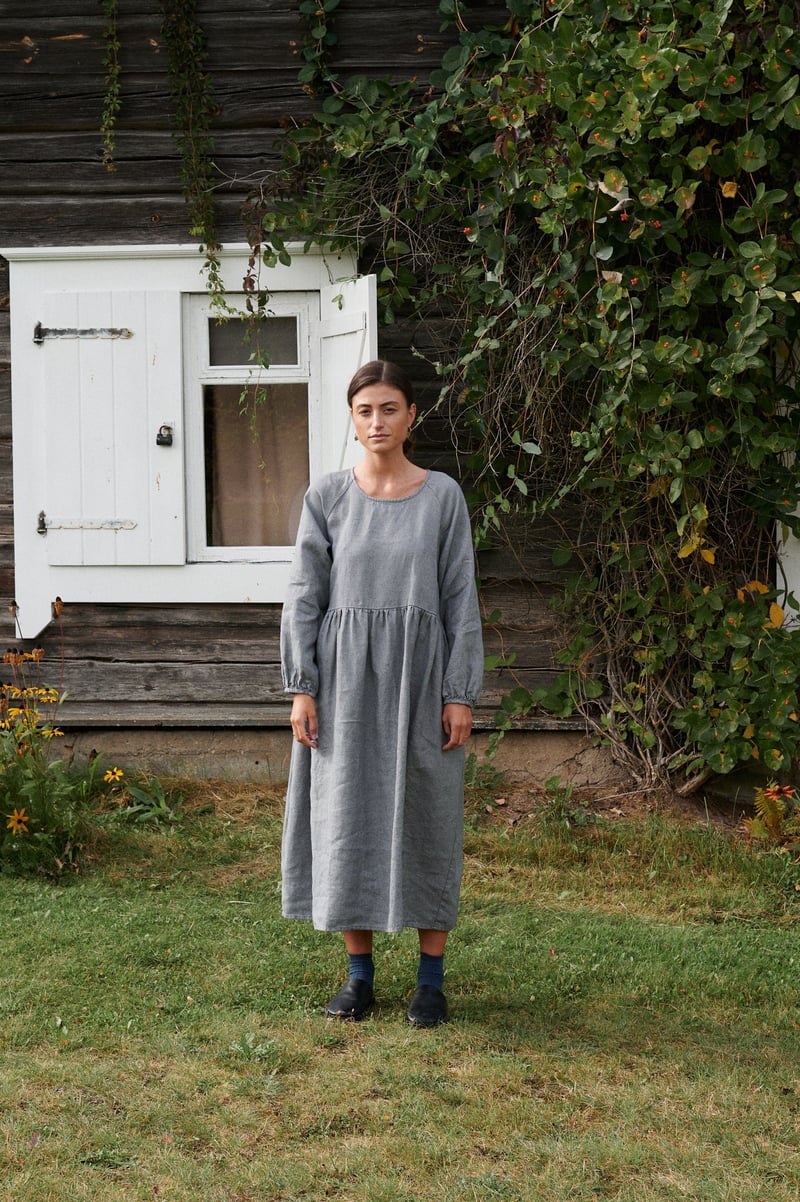 Maxi Linen Wool Dress Margo by LinenFox, 85% Linen, 15% Wool