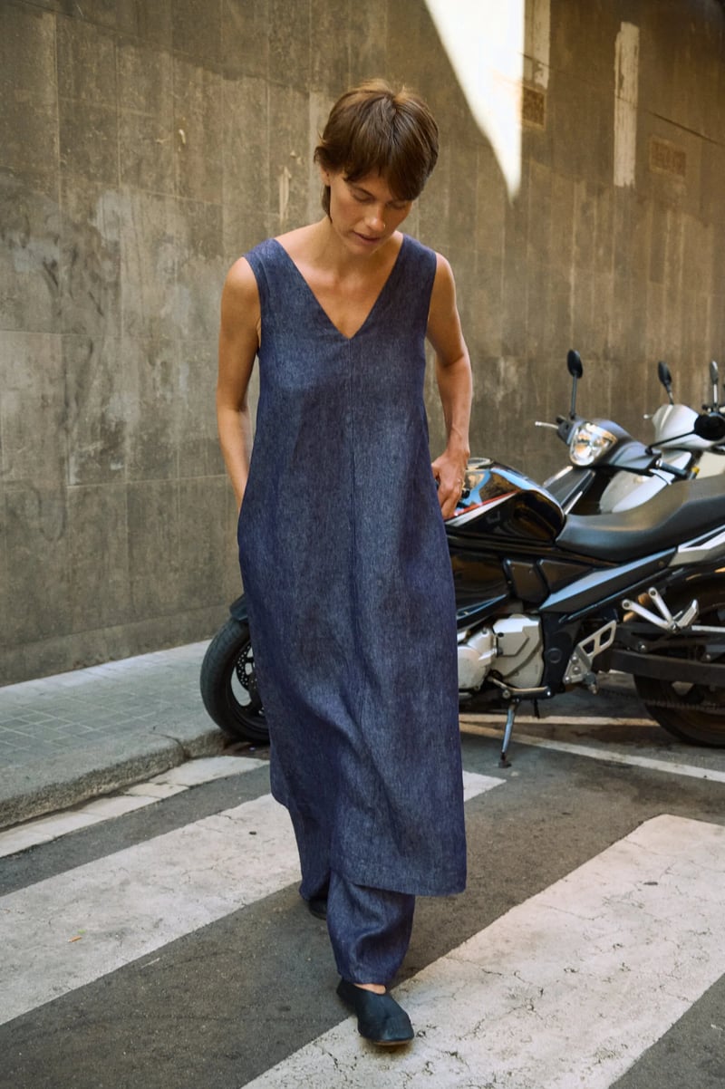Denim Linen Dress – Rue by LinenFox, 100% Linen