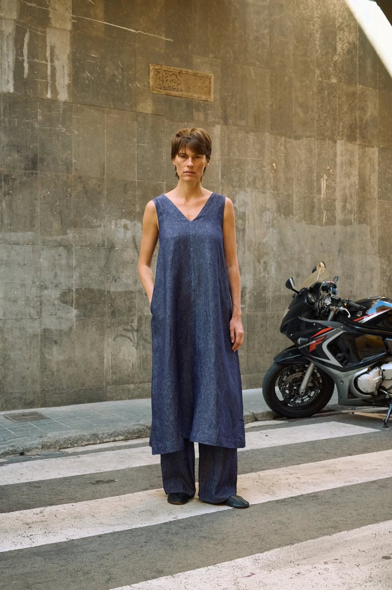 Denim Linen Dress – Rue by LinenFox, 100% Linen