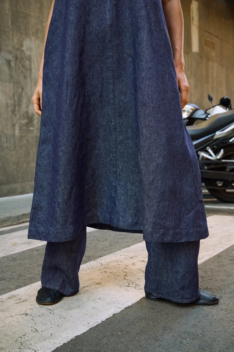 Denim Linen Dress – Rue by LinenFox, 100% Linen