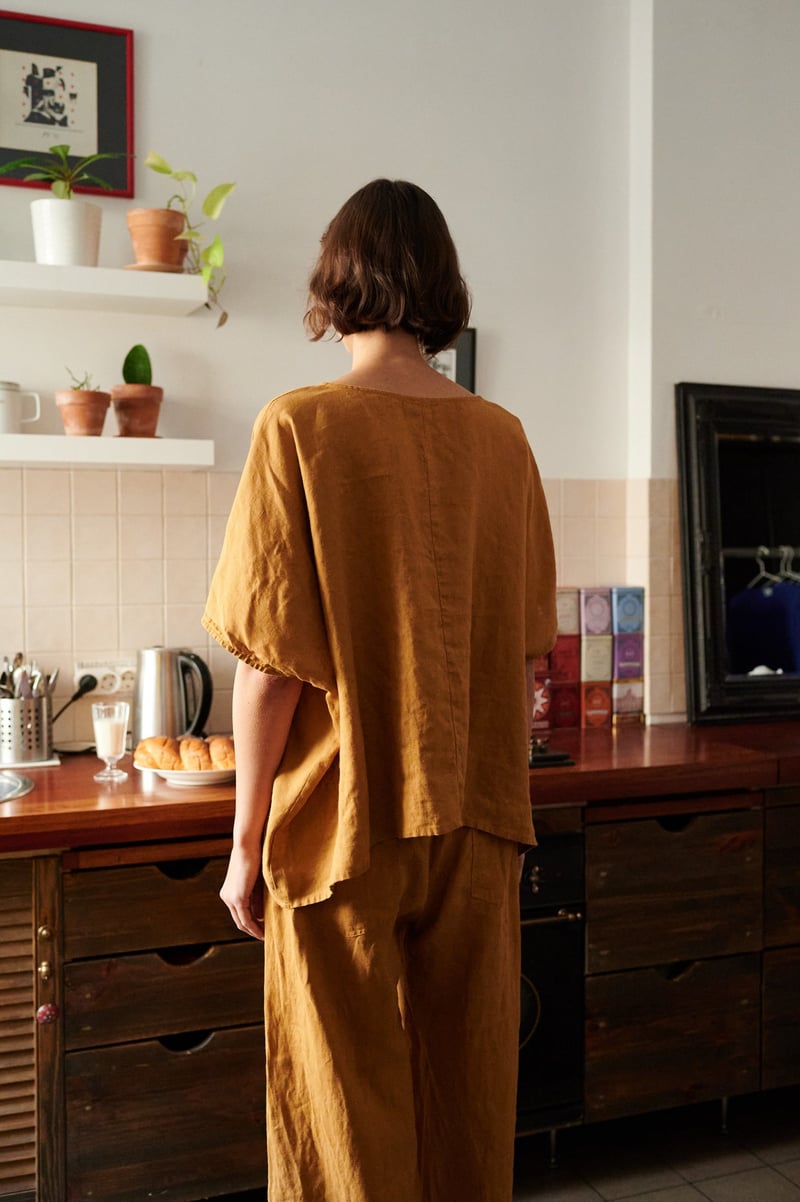 Nina Linen Top by LinenFox, 100% Linen
