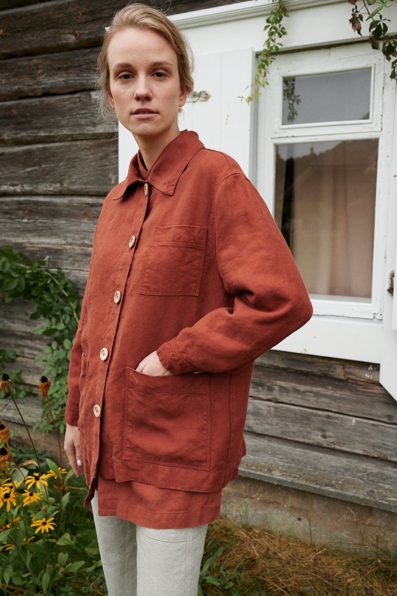 Bill Heavy Linen Jacket by LinenFox, 100% Linen