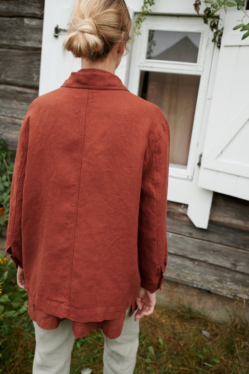 Bill Heavy Linen Jacket by LinenFox, 100% Linen