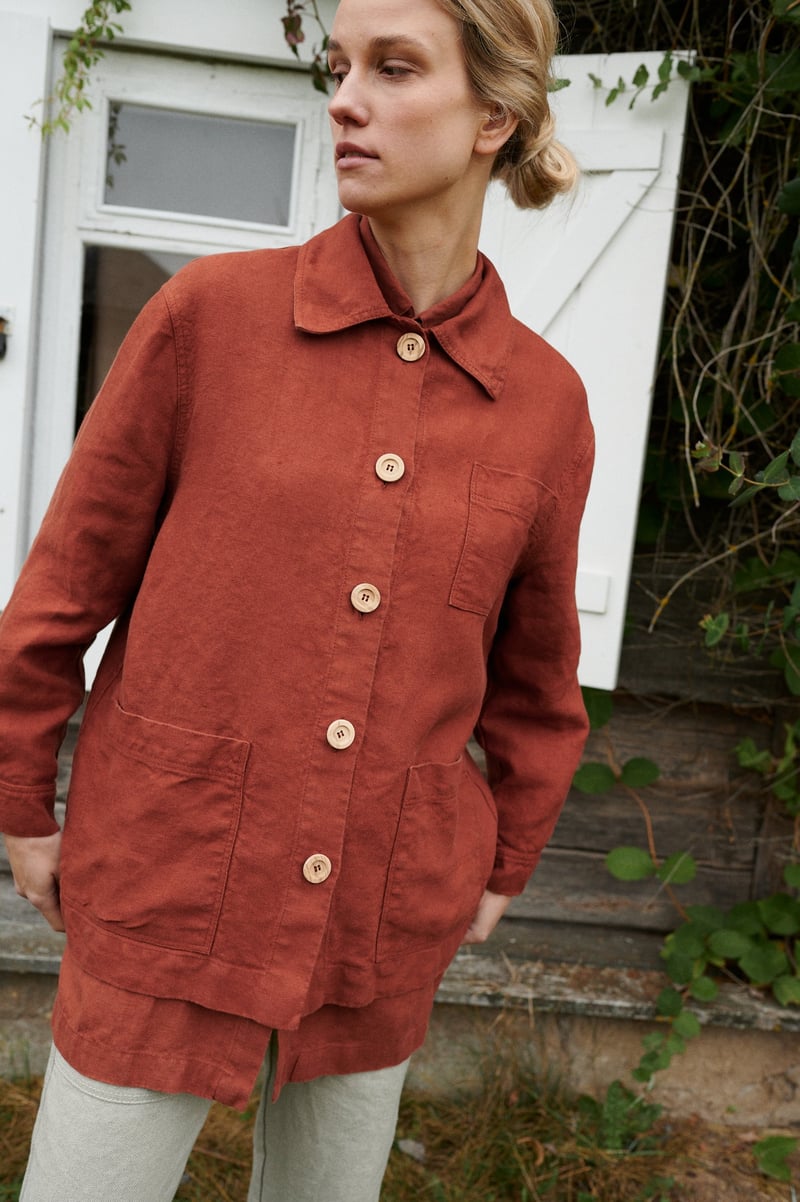 Bill Heavy Linen Jacket by LinenFox, 100% Linen
