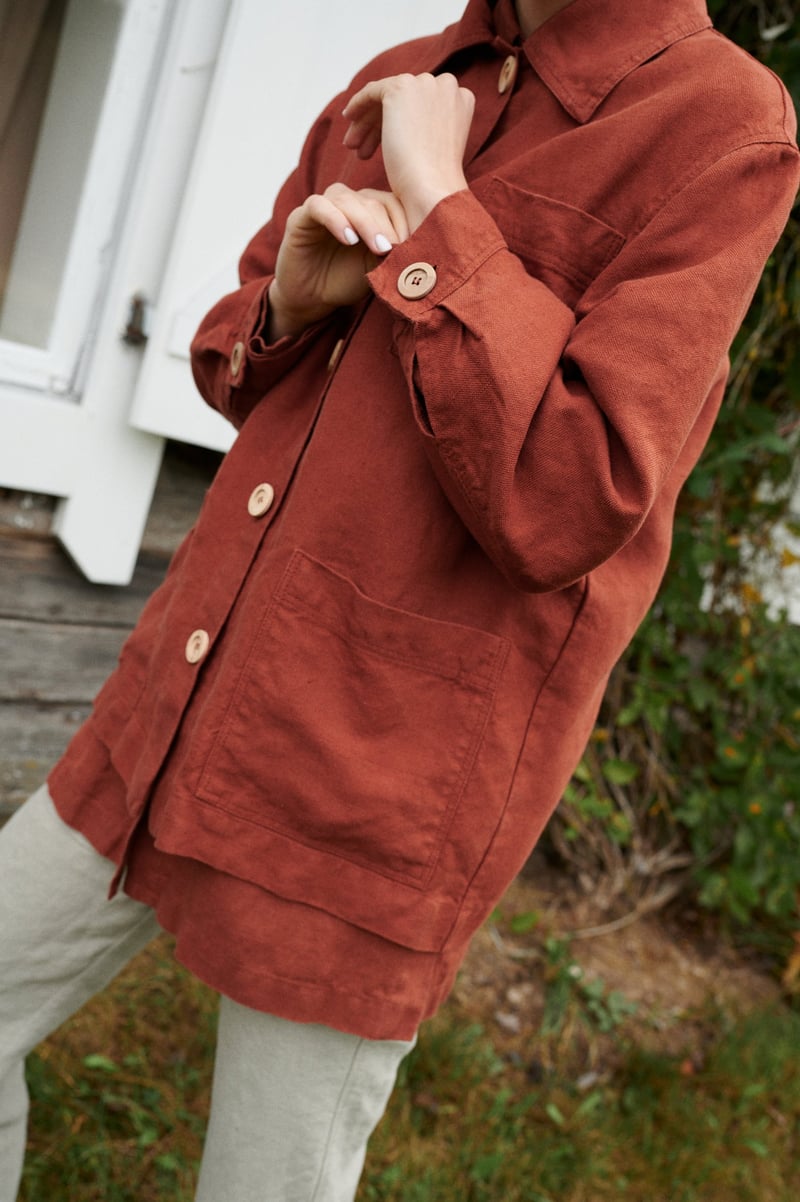 Bill Heavy Linen Jacket by LinenFox, 100% Linen