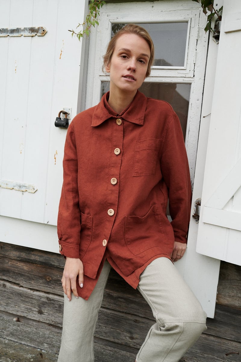 Bill Heavy Linen Jacket by LinenFox, 100% Linen