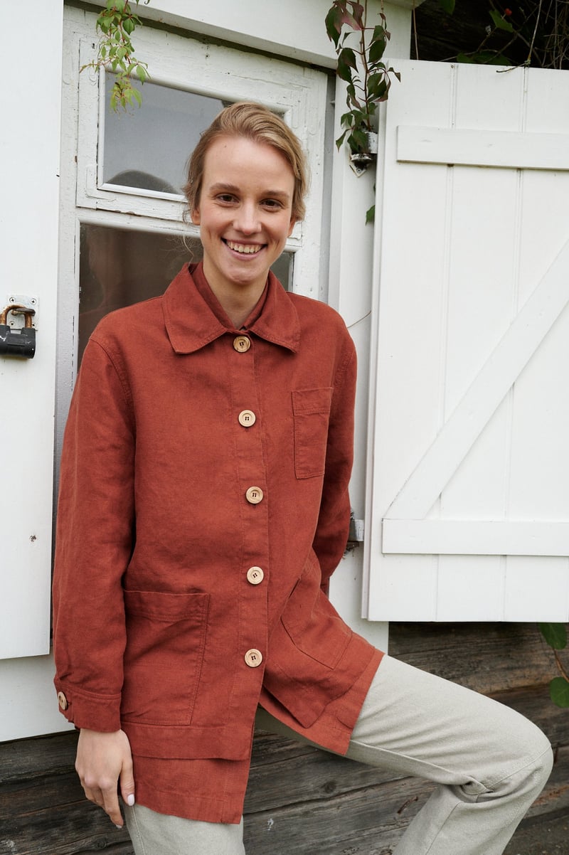 Bill Heavy Linen Jacket by LinenFox, 100% Linen