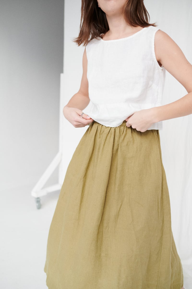 Lina Linen Skirt by LinenFox, 100% Linen