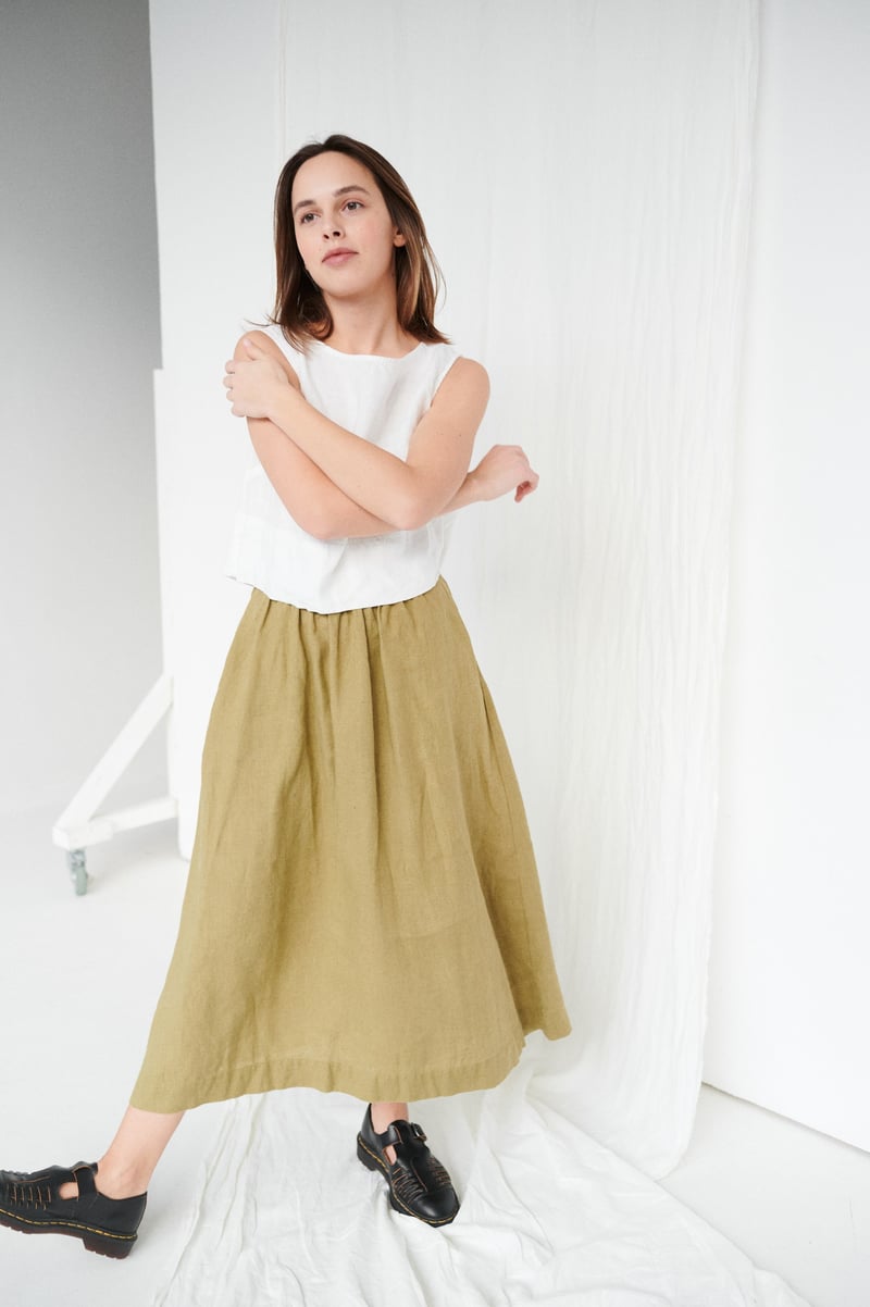 Lina Linen Skirt by LinenFox, 100% Linen