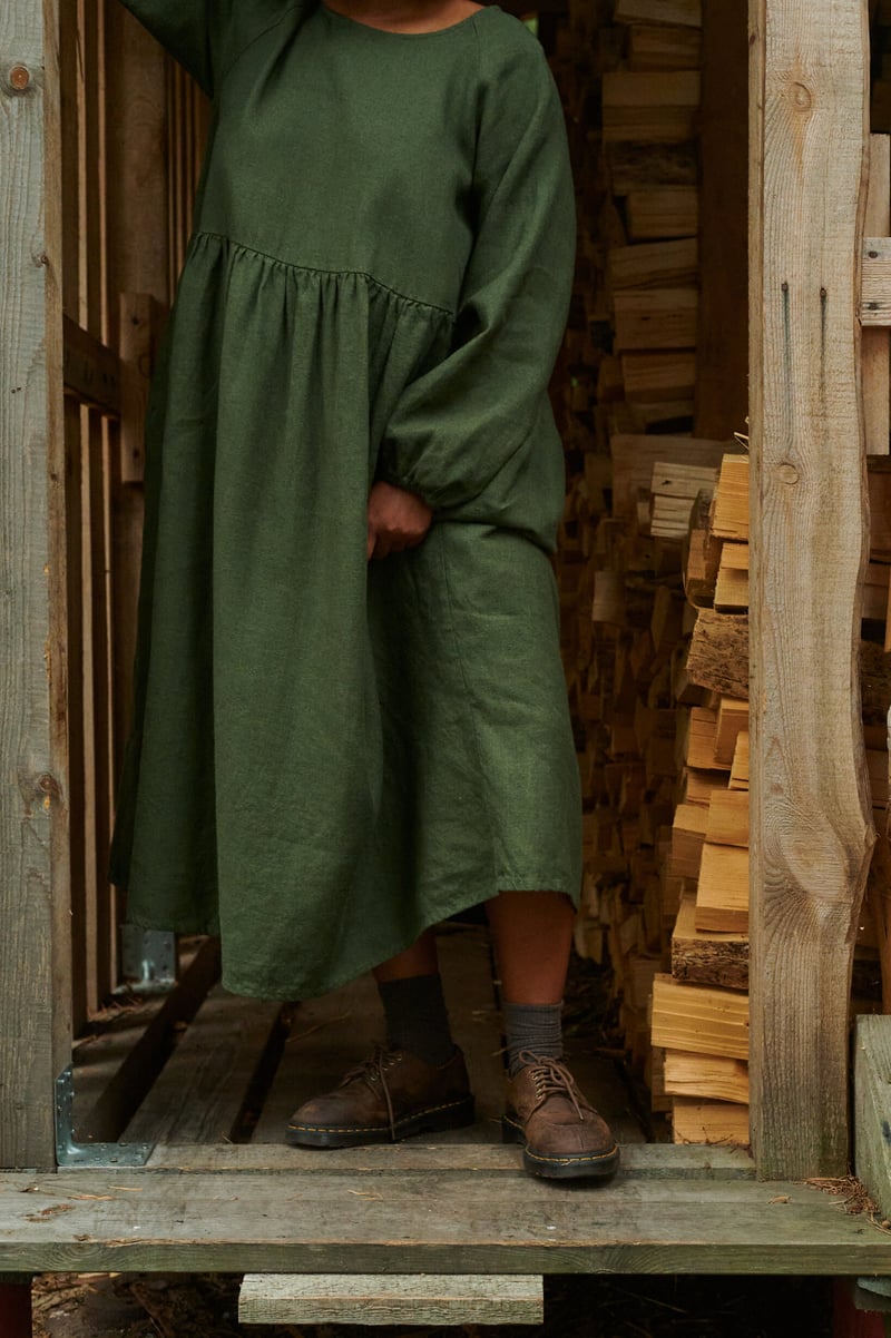 Maxi Linen Wool Dress Margo by LinenFox, 85% Linen, 15% Wool