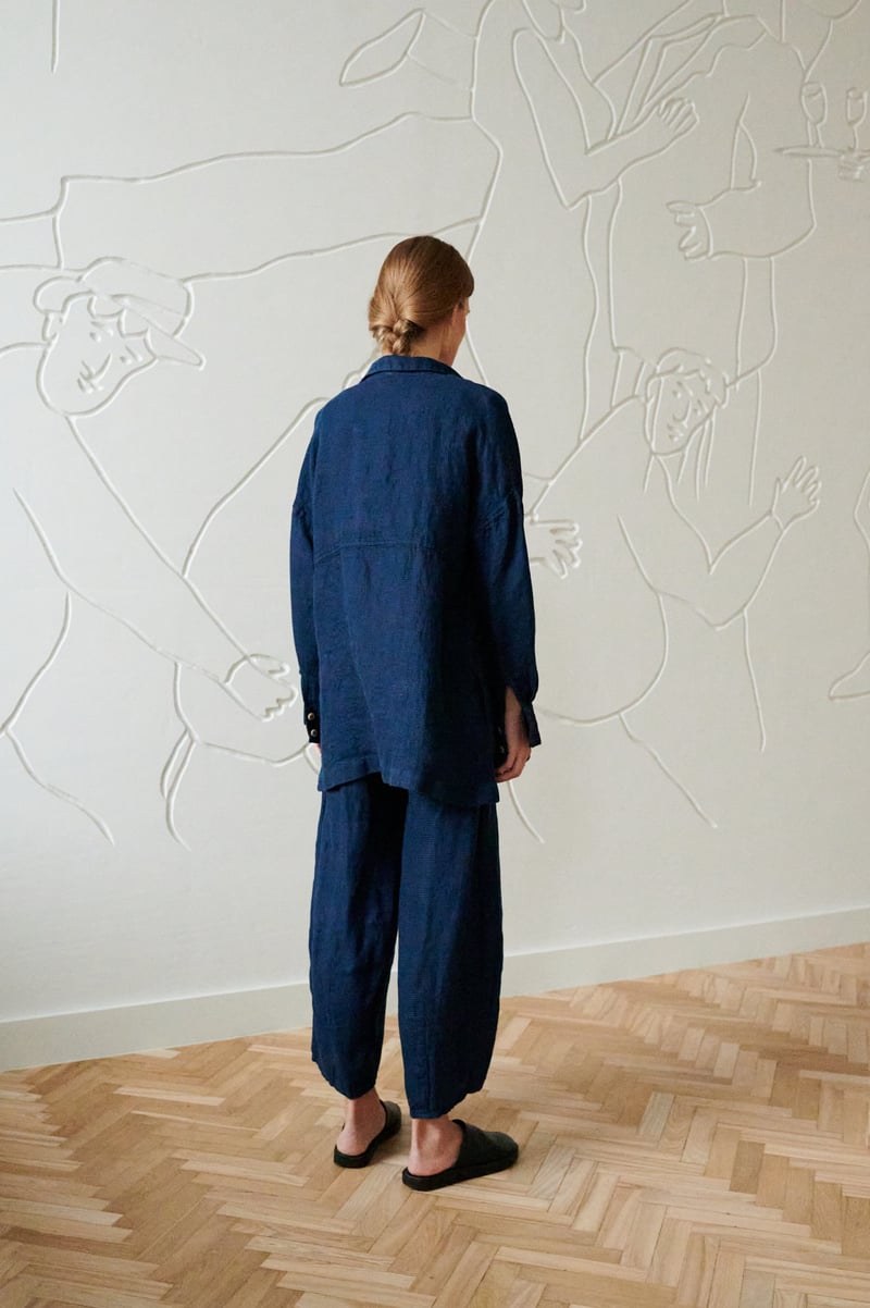 Vika Waffle Linen Shirt by LinenFox, 100% Linen