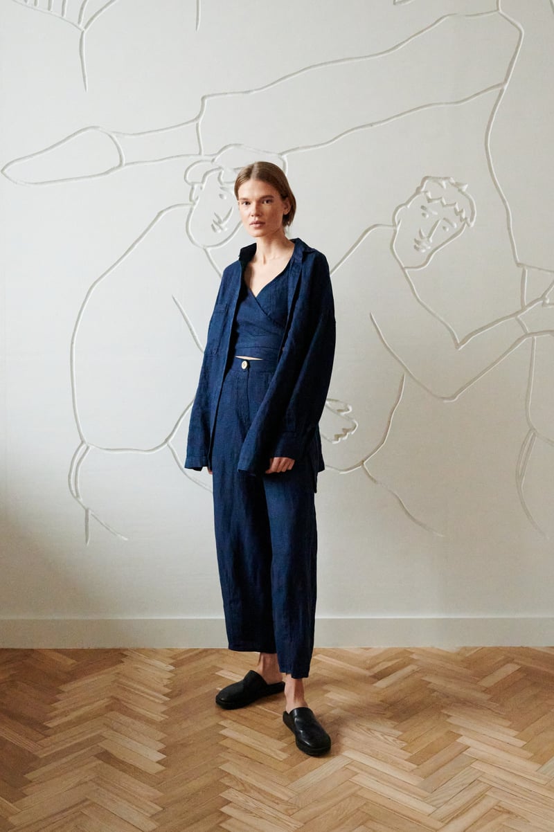 Vika Waffle Linen Shirt by LinenFox, 100% Linen