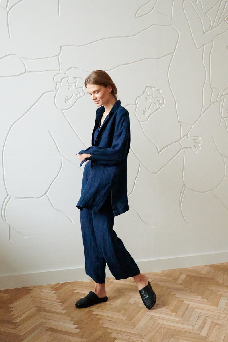 Vika Waffle Linen Shirt by LinenFox, 100% Linen