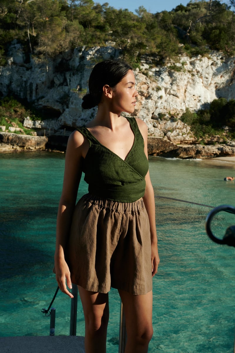 Soja Waffle Linen Top by LinenFox, 100% Linen