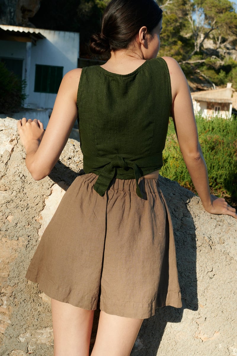 Soja Waffle Linen Top by LinenFox, 100% Linen