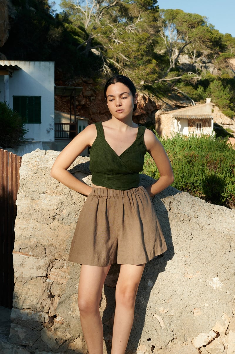 Soja Waffle Linen Top by LinenFox, 100% Linen