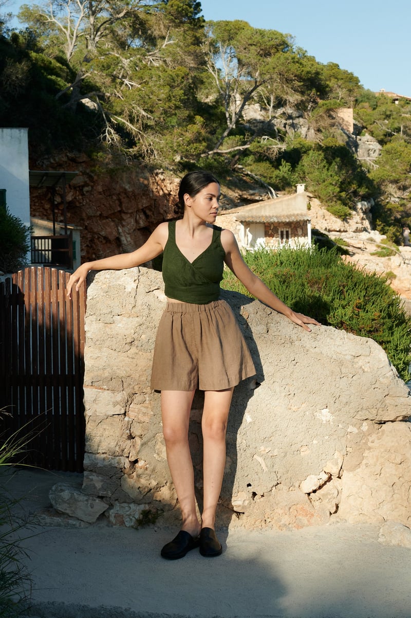 Soja Waffle Linen Top by LinenFox, 100% Linen