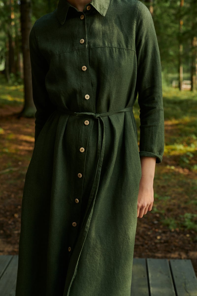 Astrid Linen Wool Blend Dress by LinenFox, 85% Linen, 15% Wool