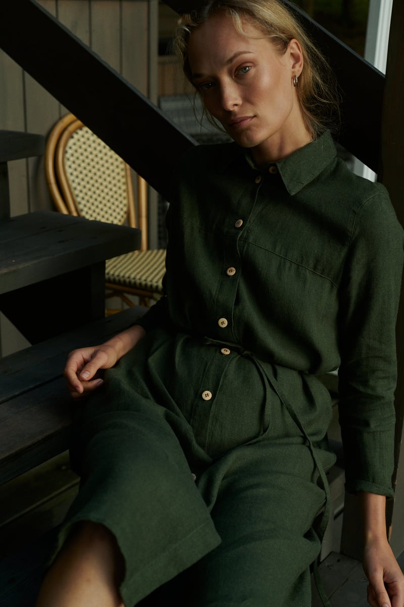 Astrid Linen Wool Blend Dress by LinenFox, 85% Linen, 15% Wool