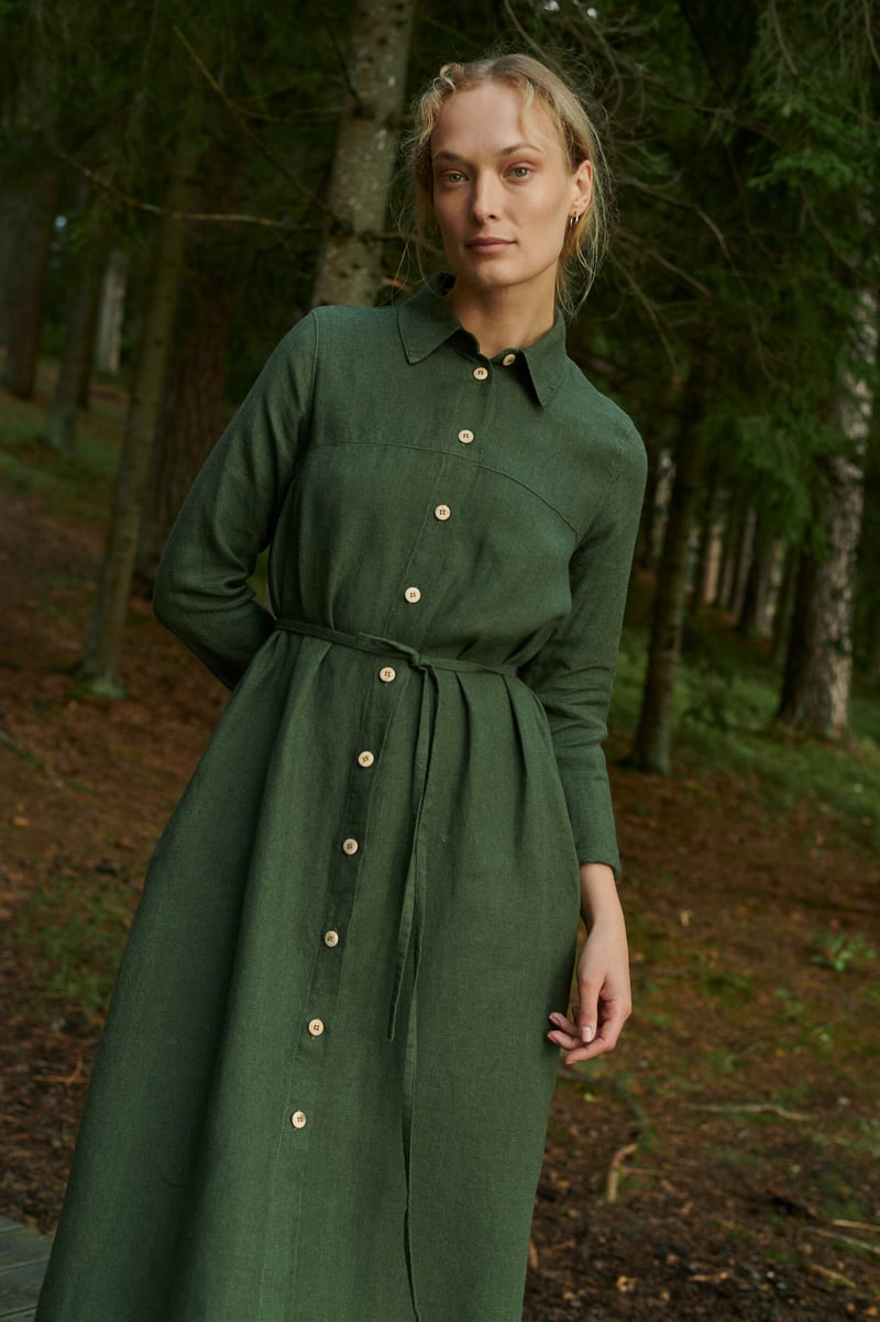 Astrid Linen Wool Blend Dress by LinenFox, 85% Linen, 15% Wool